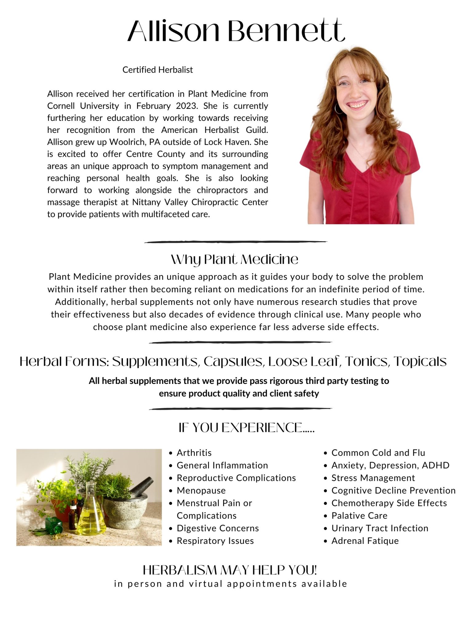 “Herbalism in Spring Mills & State College, PA Nittany Valley